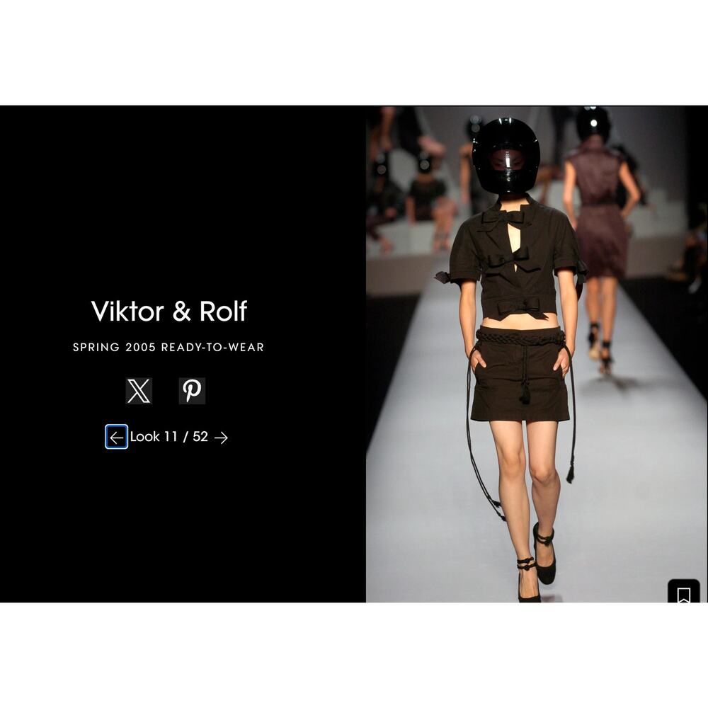 VINTAGE SPRING 2005 RTW VIKTOR & ROLF MOCHA BIKER JACKET AND SKIRT – SZ 40